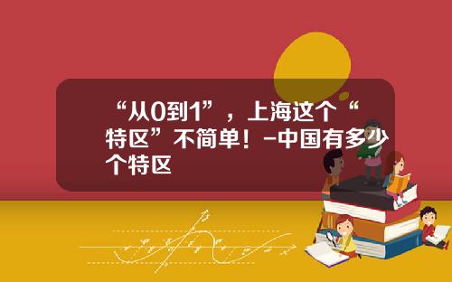 “从0到1”，上海这个“特区”不简单！-中国有多少个特区