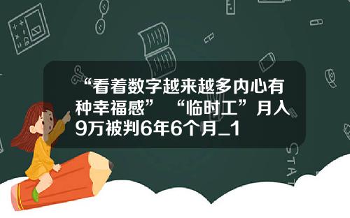 “看着数字越来越多内心有种幸福感” “临时工”月入9万被判6年6个月_1