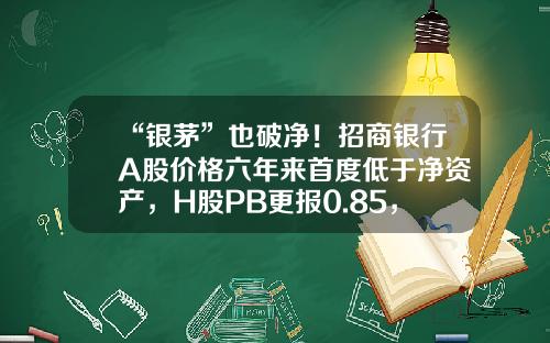 “银茅”也破净！招商银行A股价格六年来首度低于净资产，H股PB更报0.85，年内市值蒸发近5000亿-招商银行股份有限公司2011年第一季度