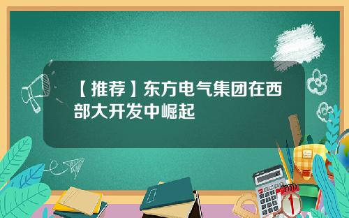 【推荐】东方电气集团在西部大开发中崛起