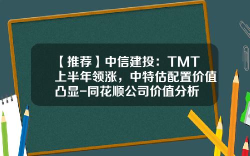【推荐】中信建投：TMT上半年领涨，中特估配置价值凸显-同花顺公司价值分析