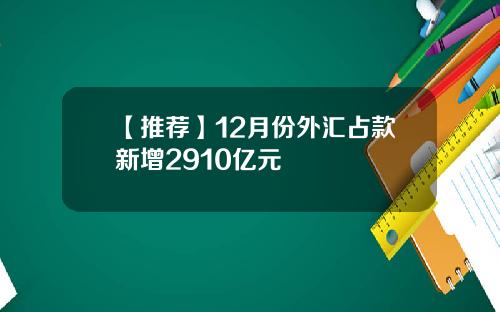 【推荐】12月份外汇占款新增2910亿元