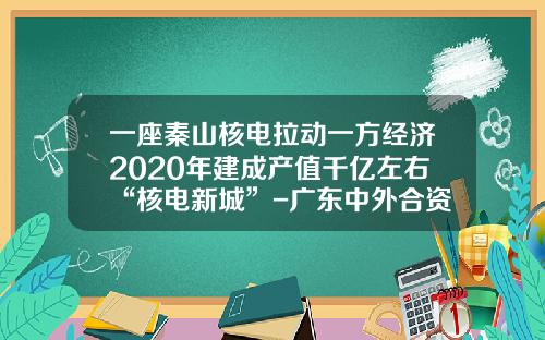 一座秦山核电拉动一方经济2020年建成产值千亿左右“核电新城”-广东中外合资核电厂工资多少