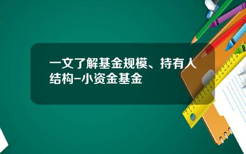 一文了解基金规模、持有人结构-小资金基金