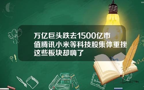 万亿巨头跌去1500亿市值腾讯小米等科技股集体重挫这些板块却嗨了