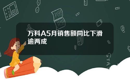 万科A5月销售额同比下滑逾两成