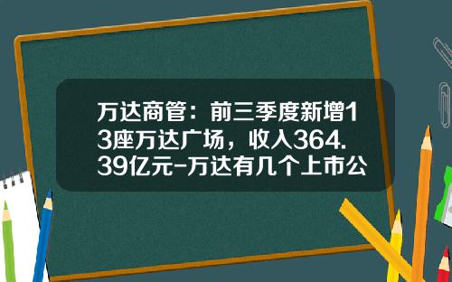 万达商管：前三季度新增13座万达广场，收入364.39亿元-万达有几个上市公司