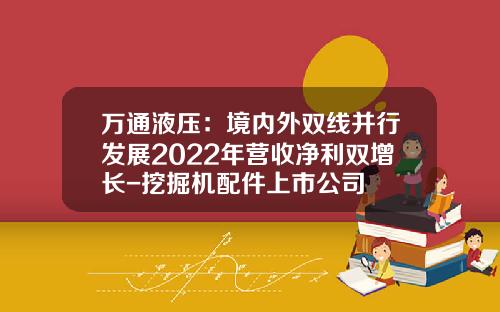 万通液压：境内外双线并行发展2022年营收净利双增长-挖掘机配件上市公司