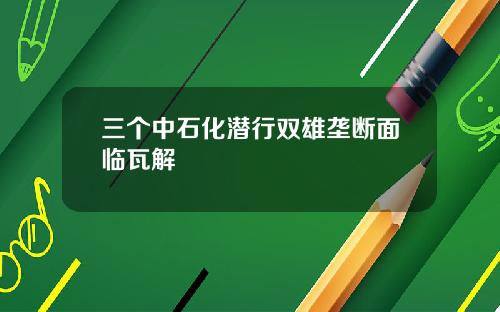 三个中石化潜行双雄垄断面临瓦解
