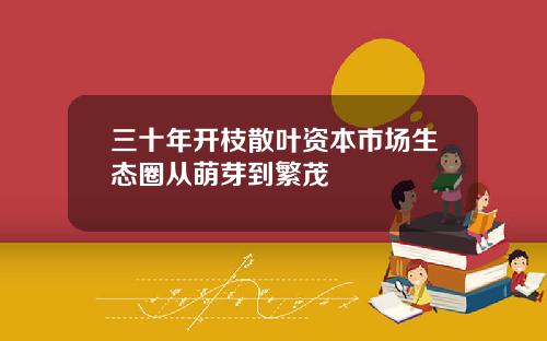 三十年开枝散叶资本市场生态圈从萌芽到繁茂