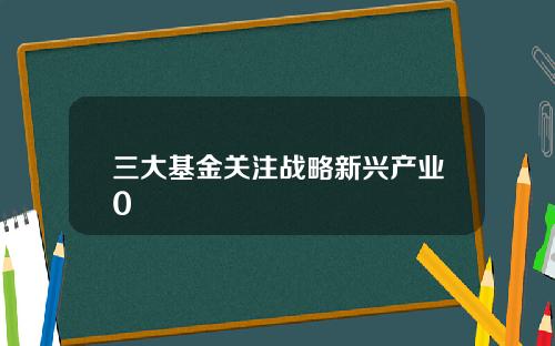 三大基金关注战略新兴产业0