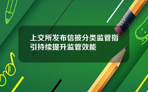 上交所发布信披分类监管指引持续提升监管效能
