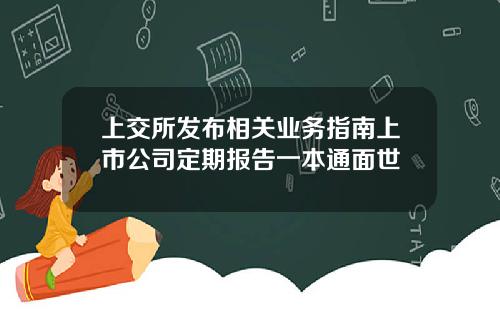 上交所发布相关业务指南上市公司定期报告一本通面世