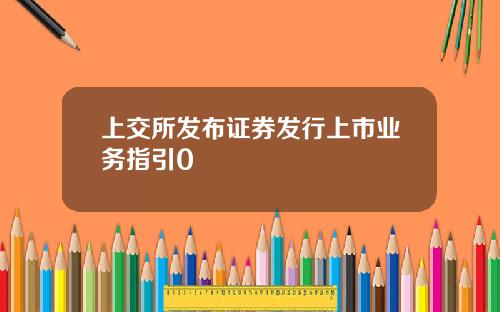 上交所发布证券发行上市业务指引0