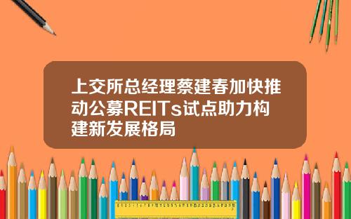 上交所总经理蔡建春加快推动公募REITs试点助力构建新发展格局