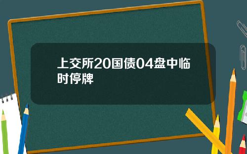 上交所20国债04盘中临时停牌