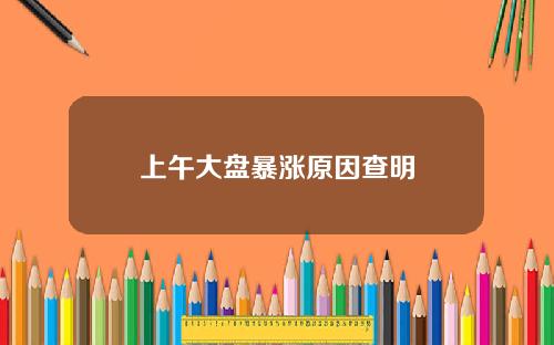 上午大盘暴涨原因查明