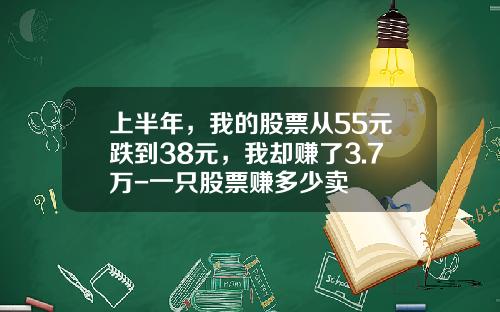 上半年，我的股票从55元跌到38元，我却赚了3.7万-一只股票赚多少卖