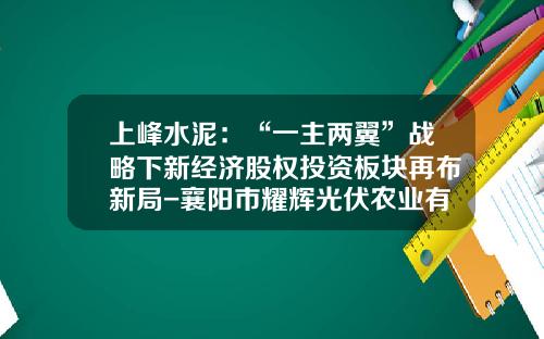 上峰水泥：“一主两翼”战略下新经济股权投资板块再布新局-襄阳市耀辉光伏农业有限公司