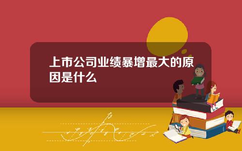 上市公司业绩暴增最大的原因是什么