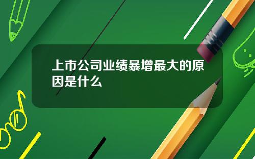 上市公司业绩暴增最大的原因是什么
