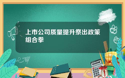 上市公司质量提升祭出政策组合拳