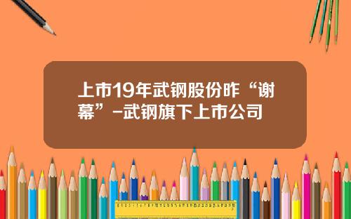 上市19年武钢股份昨“谢幕”-武钢旗下上市公司