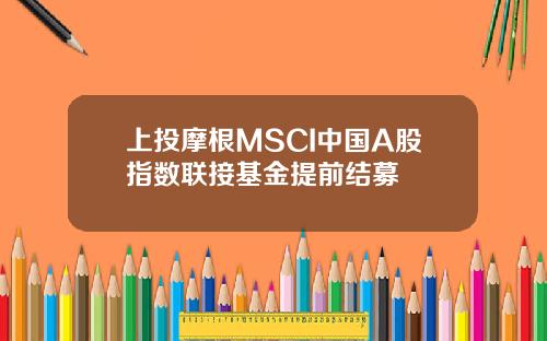 上投摩根MSCI中国A股指数联接基金提前结募