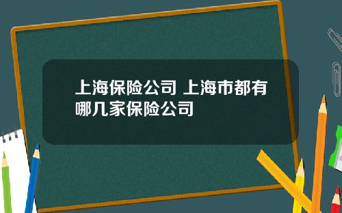 上海保险公司 上海市都有哪几家保险公司