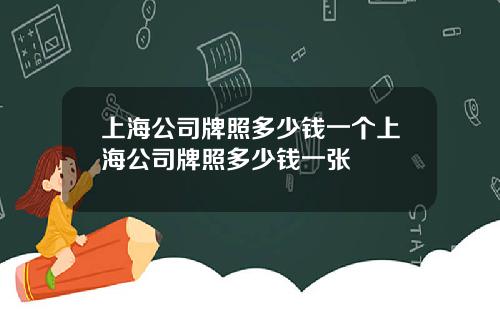 上海公司牌照多少钱一个上海公司牌照多少钱一张