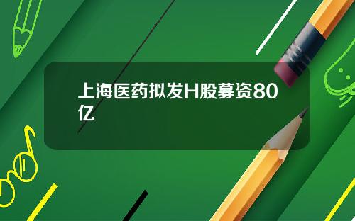 上海医药拟发H股募资80亿
