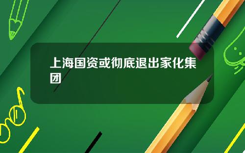 上海国资或彻底退出家化集团