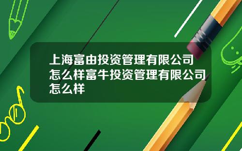 上海富由投资管理有限公司怎么样富牛投资管理有限公司怎么样