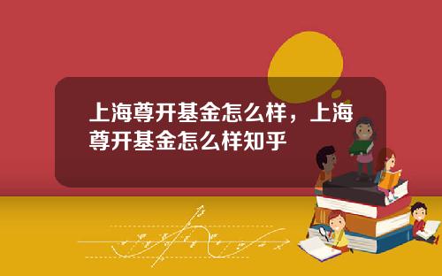 上海尊开基金怎么样，上海尊开基金怎么样知乎