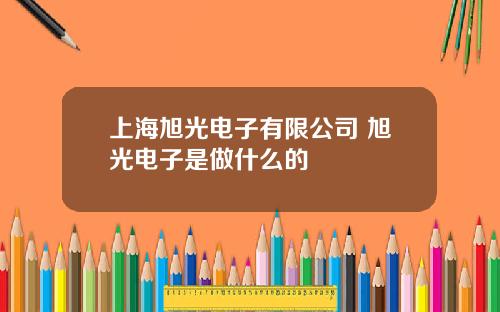 上海旭光电子有限公司 旭光电子是做什么的