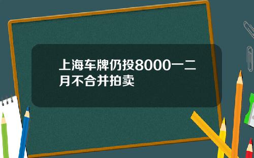 上海车牌仍投8000一二月不合并拍卖