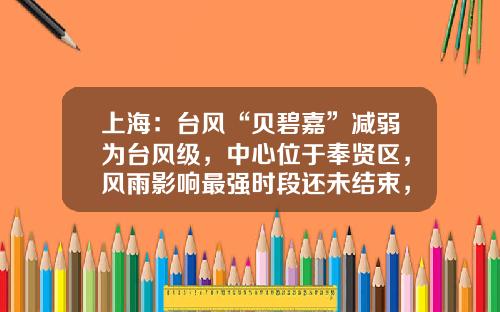 上海：台风“贝碧嘉”减弱为台风级，中心位于奉贤区，风雨影响最强时段还未结束，请继续做好防范