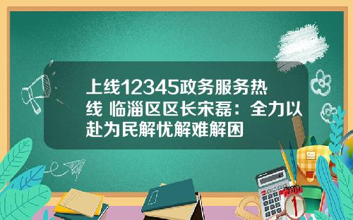 上线12345政务服务热线 临淄区区长宋磊：全力以赴为民解忧解难解困