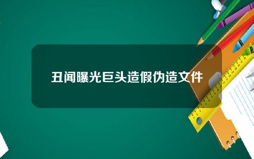丑闻曝光巨头造假伪造文件