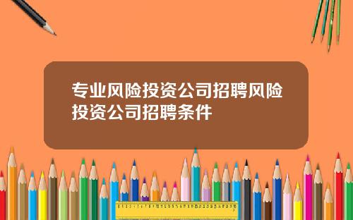 专业风险投资公司招聘风险投资公司招聘条件