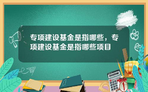专项建设基金是指哪些，专项建设基金是指哪些项目