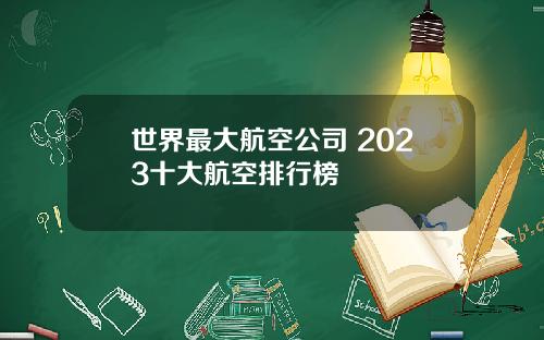 世界最大航空公司 2023十大航空排行榜