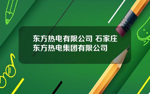 东方热电有限公司 石家庄东方热电集团有限公司