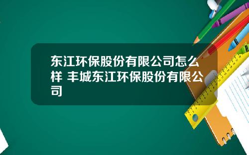 东江环保股份有限公司怎么样 丰城东江环保股份有限公司