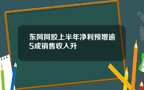 东阿阿胶上半年净利预增逾5成销售收入升