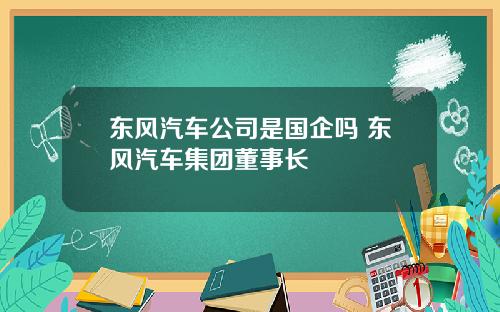 东风汽车公司是国企吗 东风汽车集团董事长