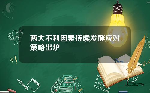 两大不利因素持续发酵应对策略出炉