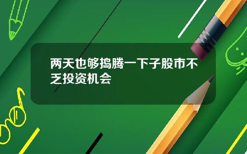 两天也够捣腾一下子股市不乏投资机会