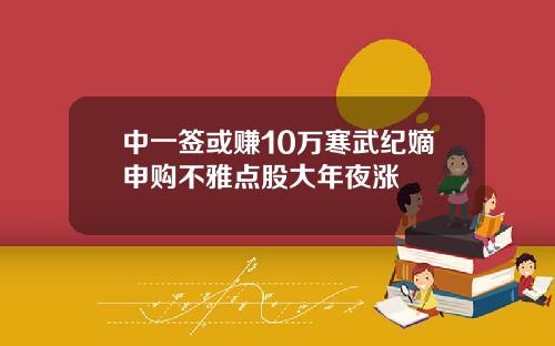中一签或赚10万寒武纪嫡申购不雅点股大年夜涨