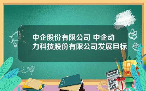 中企股份有限公司 中企动力科技股份有限公司发展目标